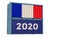 Trading 2020. Freight container with France Flag