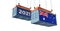 Trading 2021. Freight container with Australia flag.