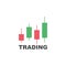 Trading graphic, investment line flat design and vector illustration