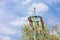 Tradiotional maypole with blue sky