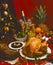 Tradirional Christmas Foods. Roast Turkey.