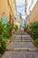 Traditional alleys and streets of Marseiller with an old stone staircase Europe - Provence - France