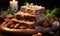 Traditional almond Soap Bars on a Rustic Wooden Board