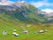 Traditional alpine livestock settlement Tannalp next to Lake Tannensee and in the Uri Alps massif, Melchtal - Canton of Obwald