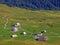 Traditional alpine livestock settlement Tannalp next to Lake Tannensee and in the Uri Alps massif, Melchtal - Canton of Obwald