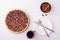 Traditional American autumn dessert . Pecan pie