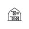 Traditional American barn vector line icon