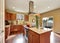 Traditional American kitchen featuring stainless steel appliances.