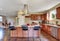 Traditional American kitchen featuring stainless steel appliances.