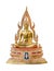 Traditional ancient gold Buddha statue isolate white background