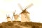 Traditional ancient windmills along the Don Quichot route, Consuegra, Spain