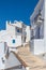 Traditional Andalusian white houses under blue sky