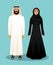 Traditional arab clothing. Man and woman