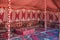 Traditional Arabian tent, furnished in the typical style
