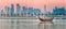 Traditional Arabic Dhow boats in Doha harbour