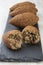 Traditional arabic fried kibbeh over stone board. Typical brazilian snack