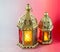 Traditional arabic lanterns lit up for celebrating holy month of Ramadan