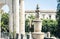 Traditional architecture of Catania,  baroque pillars - fragment of historical building