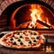 Traditional artesenal Italian pizza made in wood fired oven