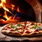 Traditional artesenal Italian pizza made in wood fired oven