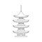 Traditional Asian House Thin Line Object. Vector