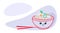 Traditional asian meal noodles happy kawaii plate cute smiling face cartoon character horizontal