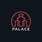 Traditional asian palace architecture logo design inspiration template