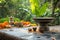 Traditional Ayurvedic medicine practices captured in a serene setting