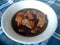 traditional bali culinary food. Sweet soy sauce pork or Babi Kecap Manis