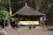 Traditional Balinese pavilion in a temple