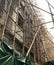 Traditional bamboo scaffolding Conservation Preservation Restoration temporary construction work at height climbing structure