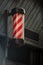 Traditional barber shop sign post