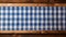 Traditional Bavarian Blue and White Checkered Wooden Board AI Generated