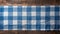 Traditional Bavarian Blue and White Checkered Wooden Board in Munich AI Generated