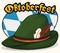 Traditional Bavarian Felt Hat with Feathers to Celebrate Oktoberfest, Vector Illustration