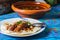 Traditional beef birria stew, Mexican breakfast food