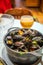 Traditional Belgian steamed mussels Belgium