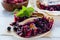 Traditional berry pie on rustic background