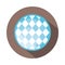 Traditional blue checkered pattern block and flat icon