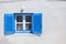 Traditional blue greek style windows in Emporio