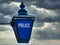 A traditional blue Police lantern sign as seen outside police stations in the UK