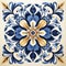 Traditional blue spanish tile, created with generative AI