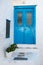 Traditional blue wooden door, Greece