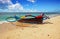 Traditional boat on Thomas Beach in Bali Indonesia