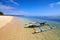 Traditional boat on tropical beach