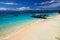 Traditional boat on tropical beach