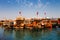 Traditional boats called Dhows in the West Bay Doha, Qatar