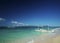 Traditional boats on puka beach in boracay philippines