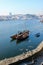 Traditional boats with wine barrels. Porto. Portugal