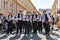 Traditional Brass Band in Parade on Sunny Day